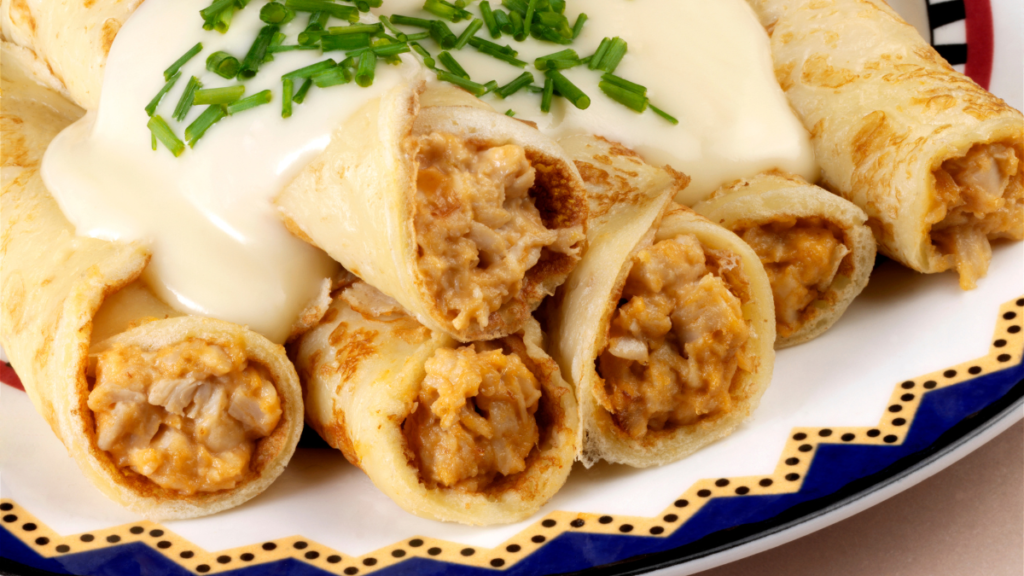 Panqueca sem glúten e sem lactose de frango