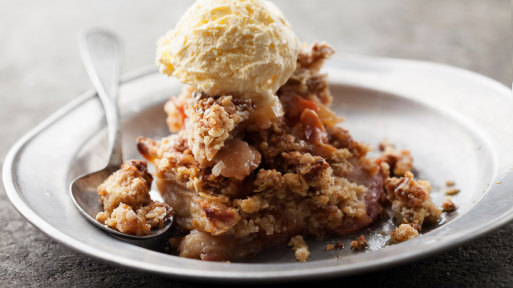 Crumble de maçã sem glúten